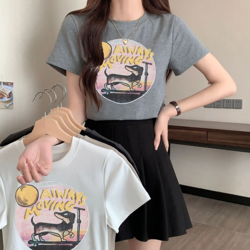 T-shirt Short Sleeve Women's Slim Geometric Pattern Animal Print Pullover Cotton Summer New Casual All-Match Top Micro-Elastic
T-shirt Short Sleeve Women's Slim Geometric Pattern Animal Print Pullover Cotton Summer New Casual All-Match Top Micro-Elastic