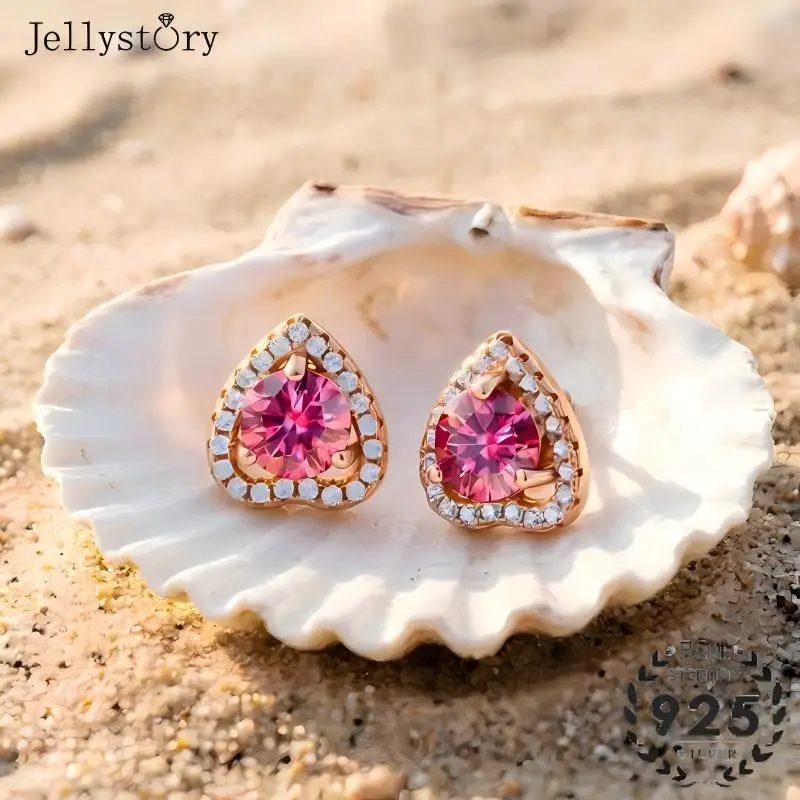 Jellystory 1 Carat Heart Moissanite Stud Earrings, S925 Sterling Silver Fine Jewelry, Ideal Romantic Surprise Gift for Her
Jellystory 1 Carat Heart Moissanite Stud Earrings, S925 Sterling Silver Fine Jewelry, Ideal Romantic Surprise Gift for Her