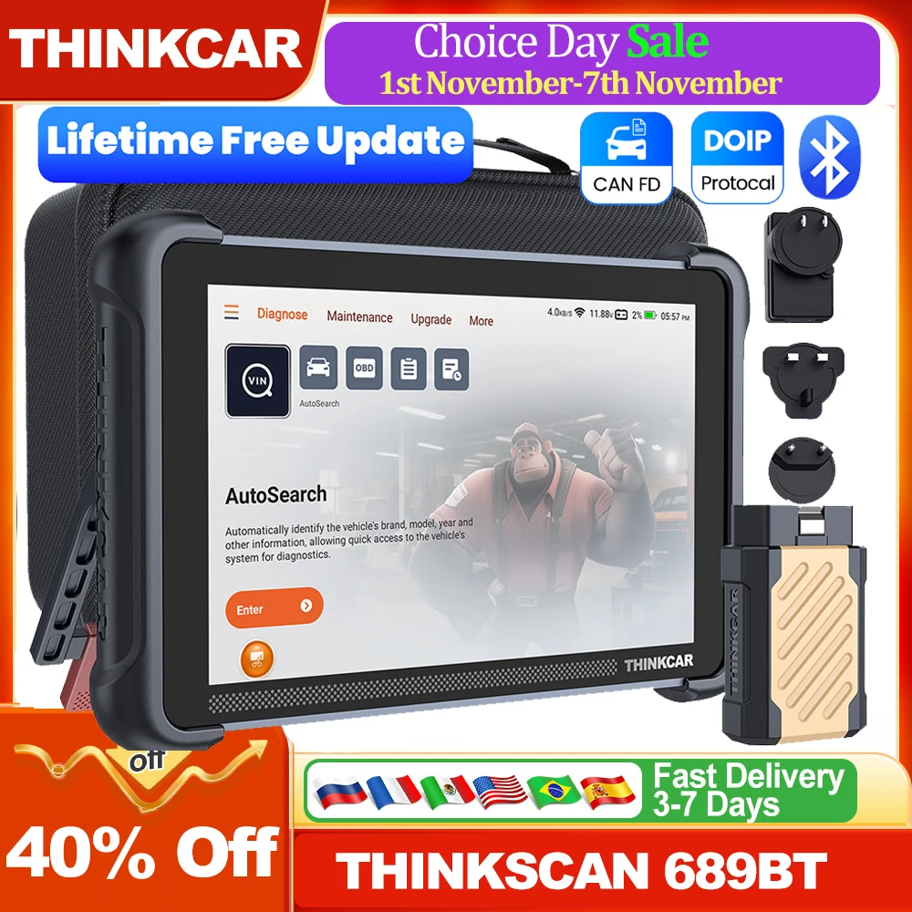 THINKCAR THINKSCAN 689BT OBD2 сканер диагностика всех систем кодирование ЭБУ двунаправленный CANFD DOIP 34 сброс пожизненно бесплатно для всех автомобилей
THINKCAR THINKSCAN 689BT OBD2 сканер диагностика всех систем кодирование ЭБУ двунаправленный CANFD DOIP 34 сброс пожизненно бесплатно для всех автомобилей