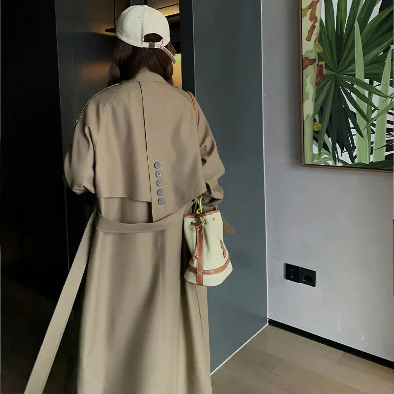 Trench Coat For Women's 2024 Spring Solid Color Lapel Double Breasted Fashion Long With Belt Windbreaker Female Clothing Outwear
Trench Coat For Women's 2024 Spring Solid Color Lapel Double Breasted Fashion Long With Belt Windbreaker Female Clothing Outwear