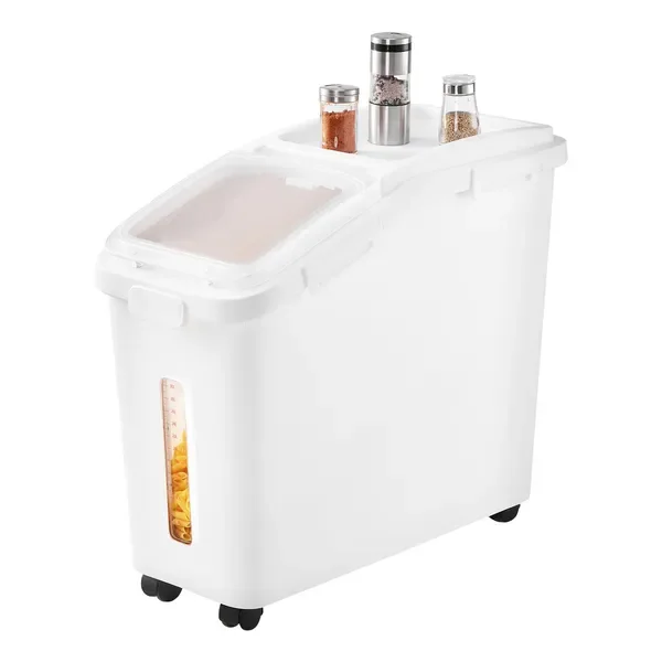 Rice Storage Container, 11.4Gallon/50L Capacity Large Dog Food Dispenser Bin, Kitchen Ingredient
Rice Storage Container, 11.4Gallon/50L Capacity Large Dog Food Dispenser Bin, Kitchen Ingredient