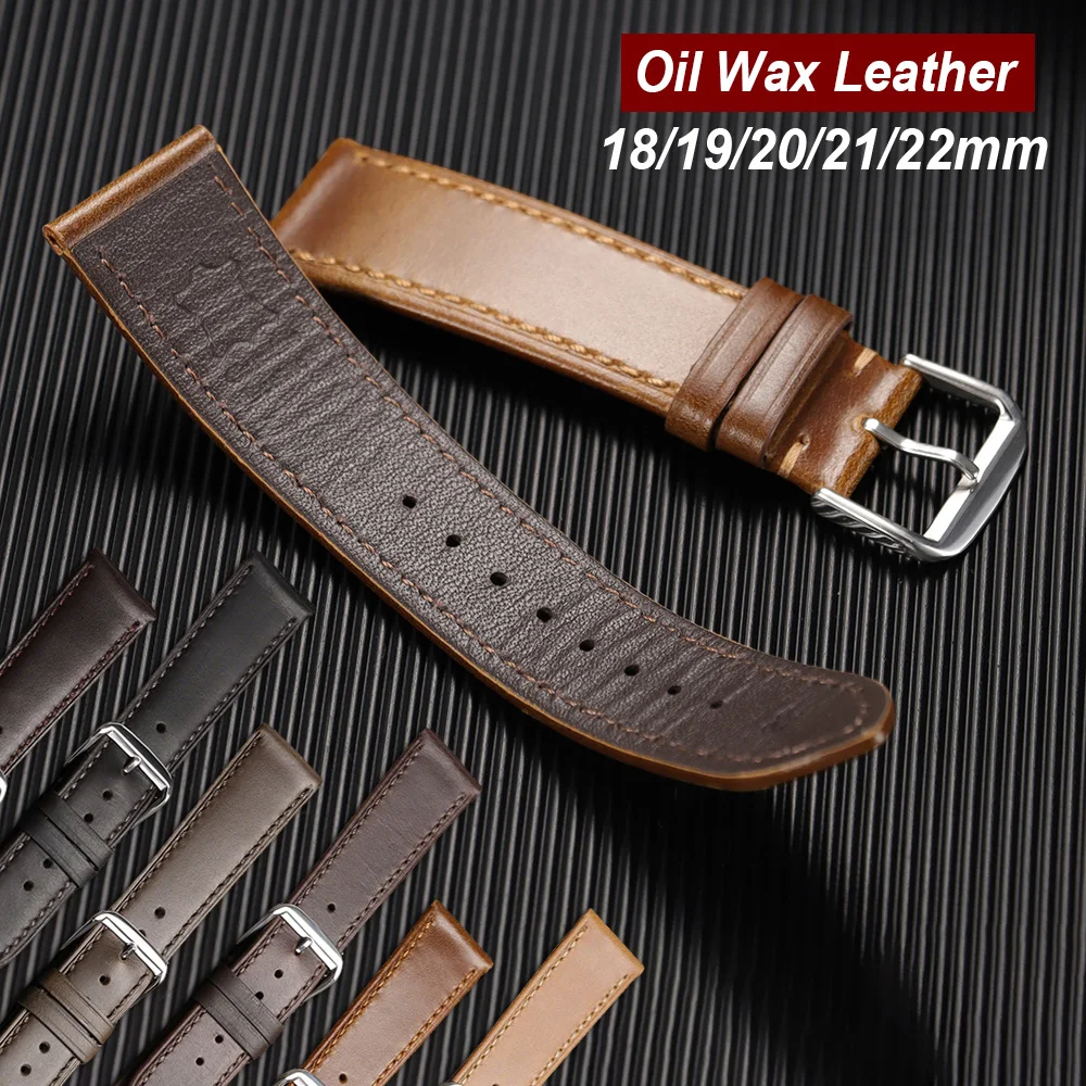 Oil Wax Genuine Calfskin Watch Strap 18mm 19mm 20mm 21mm 22mm Leather Watch Band Soft Vintage Black Green Brown Men Bracelet
Oil Wax Genuine Calfskin Watch Strap 18mm 19mm 20mm 21mm 22mm Leather Watch Band Soft Vintage Black Green Brown Men Bracelet