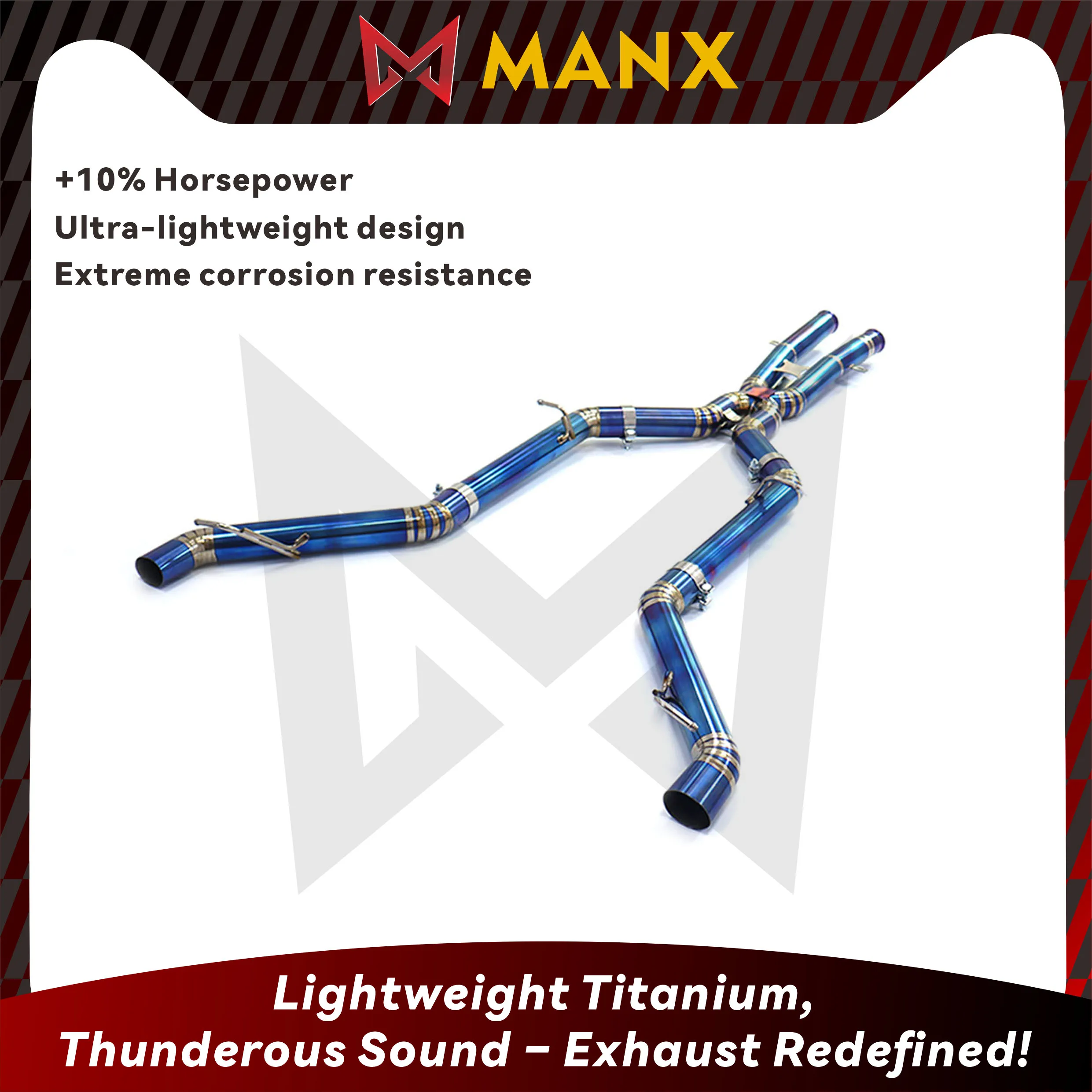 Lightweight MANX Titanium Alloy Exhaust For Mercedes Benz AMG GT 4.0T Catback Deep Sport Sound Valve
Lightweight MANX Titanium Alloy Exhaust For Mercedes Benz AMG GT 4.0T Catback Deep Sport Sound Valve
