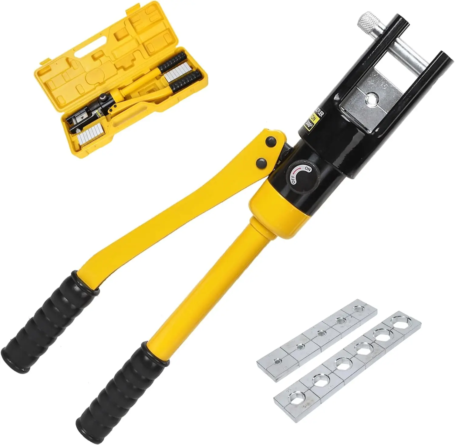 YQK-240 Hydraulic Crimping Tool 7 AWG-600MCM Battery Wire Cable Crimper 11 Dies Soft Grip Handle Easy Operate Cable Ends
YQK-240 Hydraulic Crimping Tool 7 AWG-600MCM Battery Wire Cable Crimper 11 Dies Soft Grip Handle Easy Operate Cable Ends