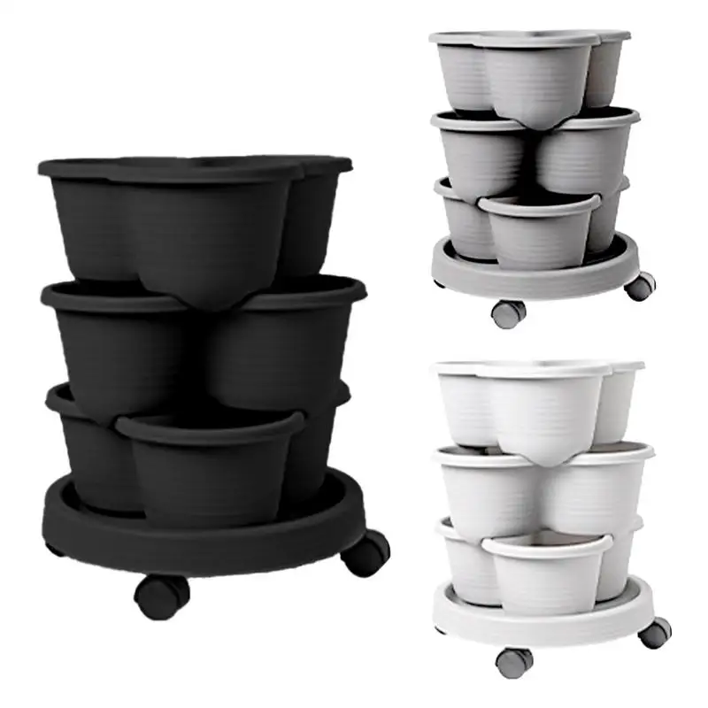 Vertical Planter Tower Tiered Planter Outdoor Stacking Flowerpot Container with Removable Wheels & Tool Kit Flower Pots Plant
Vertical Planter Tower Tiered Planter Outdoor Stacking Flowerpot Container with Removable Wheels & Tool Kit Flower Pots Plant