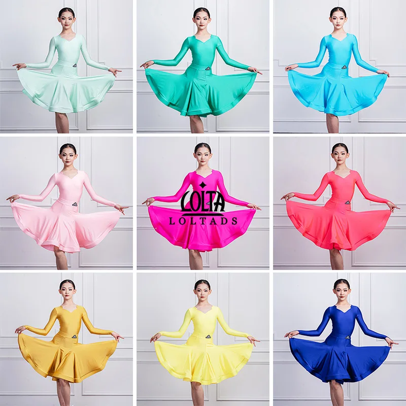 Professional regulations for children's Latin dance competition dress large skirt long sleeved girls' salsa performance costume
Professional regulations for children's Latin dance competition dress large skirt long sleeved girls' salsa performance costume