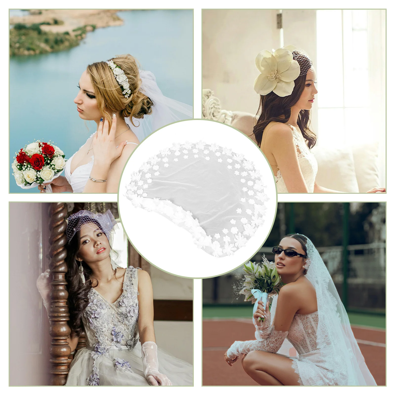 Floral Bridal Headpiece White Net Veil Shoulder Length Elegant Wedding Hair Accessories for Bride Ceremony Party
Floral Bridal Headpiece White Net Veil Shoulder Length Elegant Wedding Hair Accessories for Bride Ceremony Party
