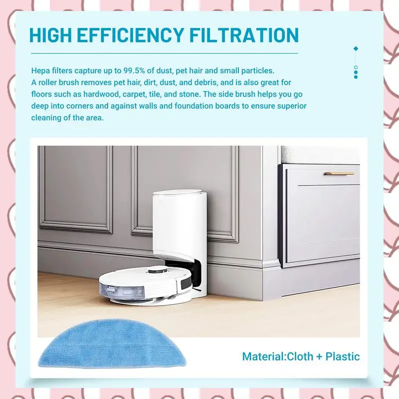 HHTL For ECOVACS Y1 PRO / Y1 PRO PLUS Robot Vacuum Cleaner Side Brush Hepa Filter Mop Cloth Accessories Replacement Parts
HHTL For ECOVACS Y1 PRO / Y1 PRO PLUS Robot Vacuum Cleaner Side Brush Hepa Filter Mop Cloth Accessories Replacement Parts