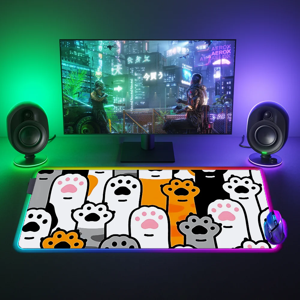 Gaming Mouse Mat Backlit Large Mouse Pad Rgb FUN Many Kitty Paws Gaming Desk Accessories LED Mause Pad Gamer Deskmat Mousepad Pc
Gaming Mouse Mat Backlit Large Mouse Pad Rgb FUN Many Kitty Paws Gaming Desk Accessories LED Mause Pad Gamer Deskmat Mousepad Pc