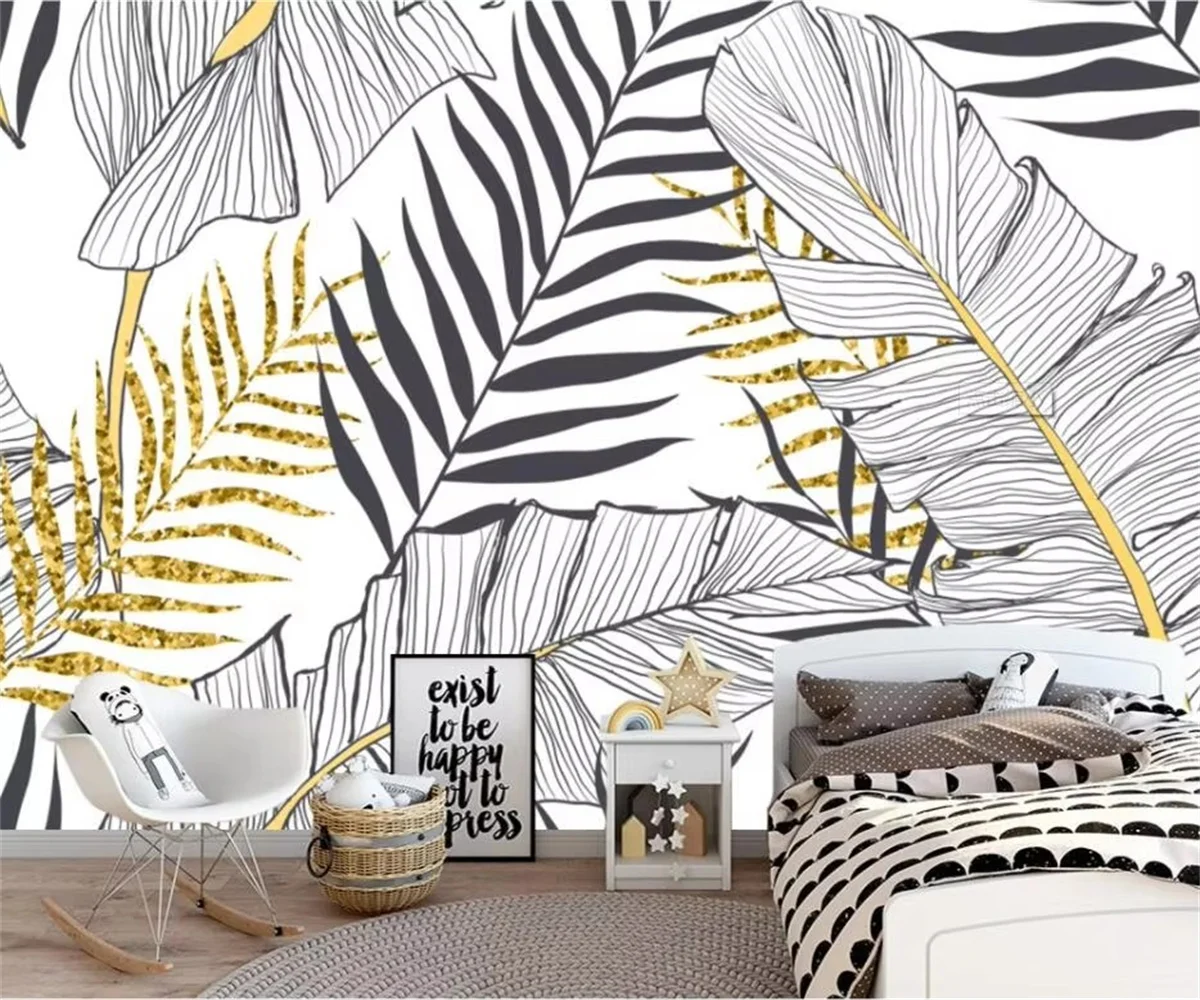 Customized Wallpaper Nordic hand painted black and white banana leaf living room background Customized wallpaper papel de parede
Customized Wallpaper Nordic hand painted black and white banana leaf living room background Customized wallpaper papel de parede