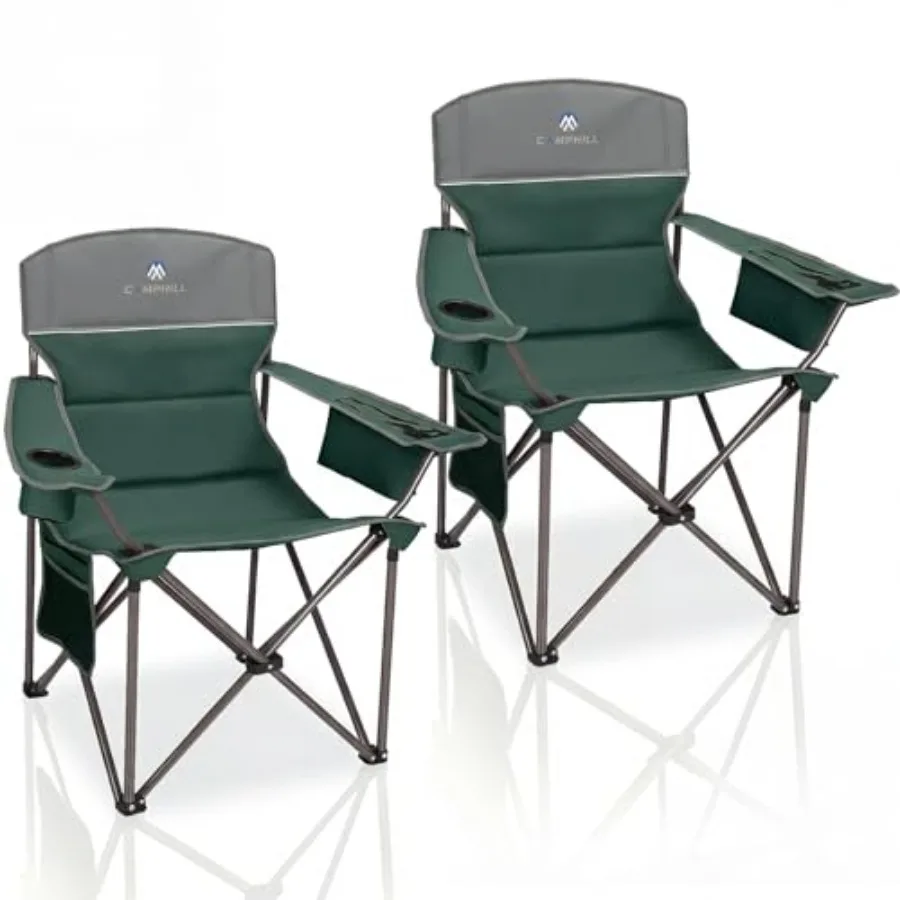 Oversized Camping Chairs 2 Pack - Heavy Duty 400LBS Padded Lawn Chair with Cooler Bag, Cup Holder, Side Pocket, Collapsible for
Oversized Camping Chairs 2 Pack - Heavy Duty 400LBS Padded Lawn Chair with Cooler Bag, Cup Holder, Side Pocket, Collapsible for