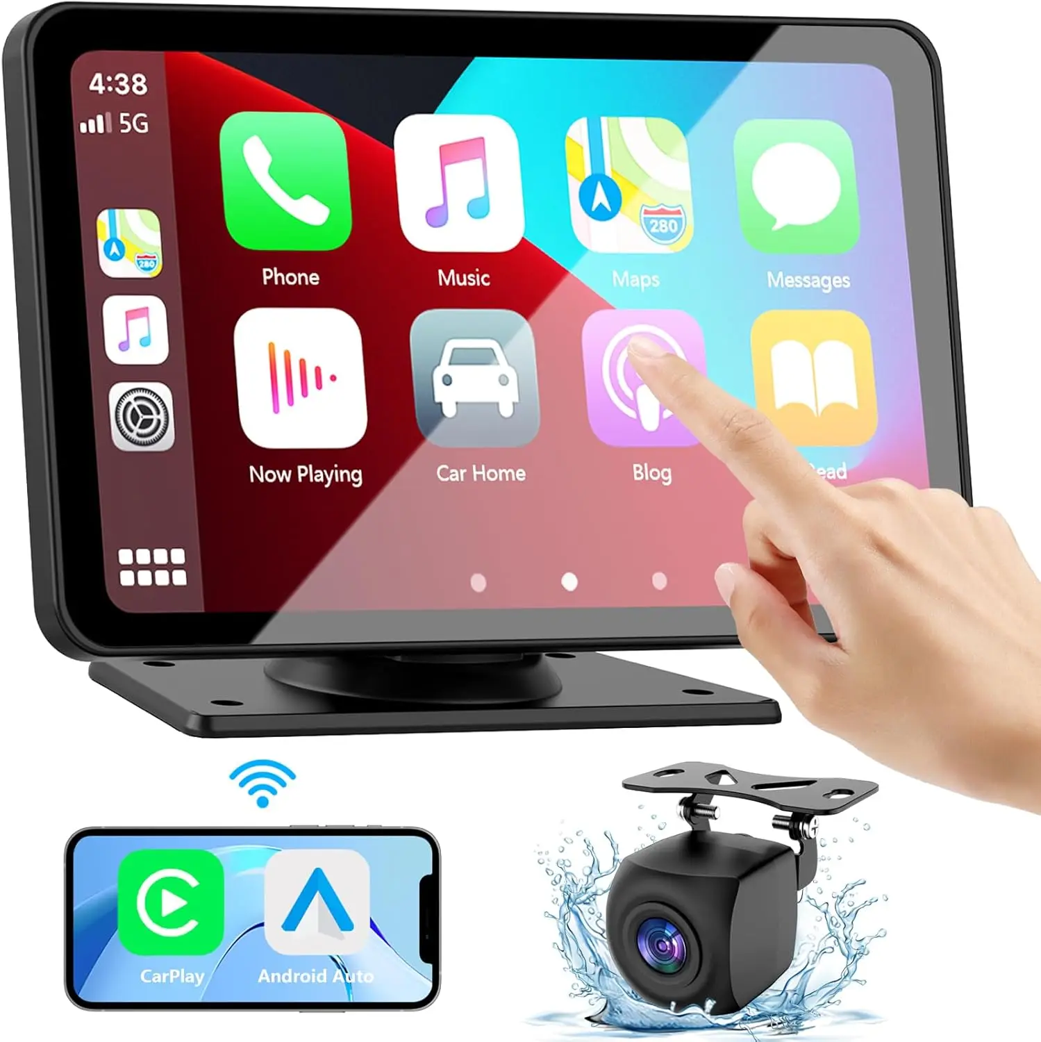 7" HD Wireless Carplay Screen with Android Auto, Mirror Link, Backup Camera, GPS Navigation for All Vehicles
7" HD Wireless Carplay Screen with Android Auto, Mirror Link, Backup Camera, GPS Navigation for All Vehicles