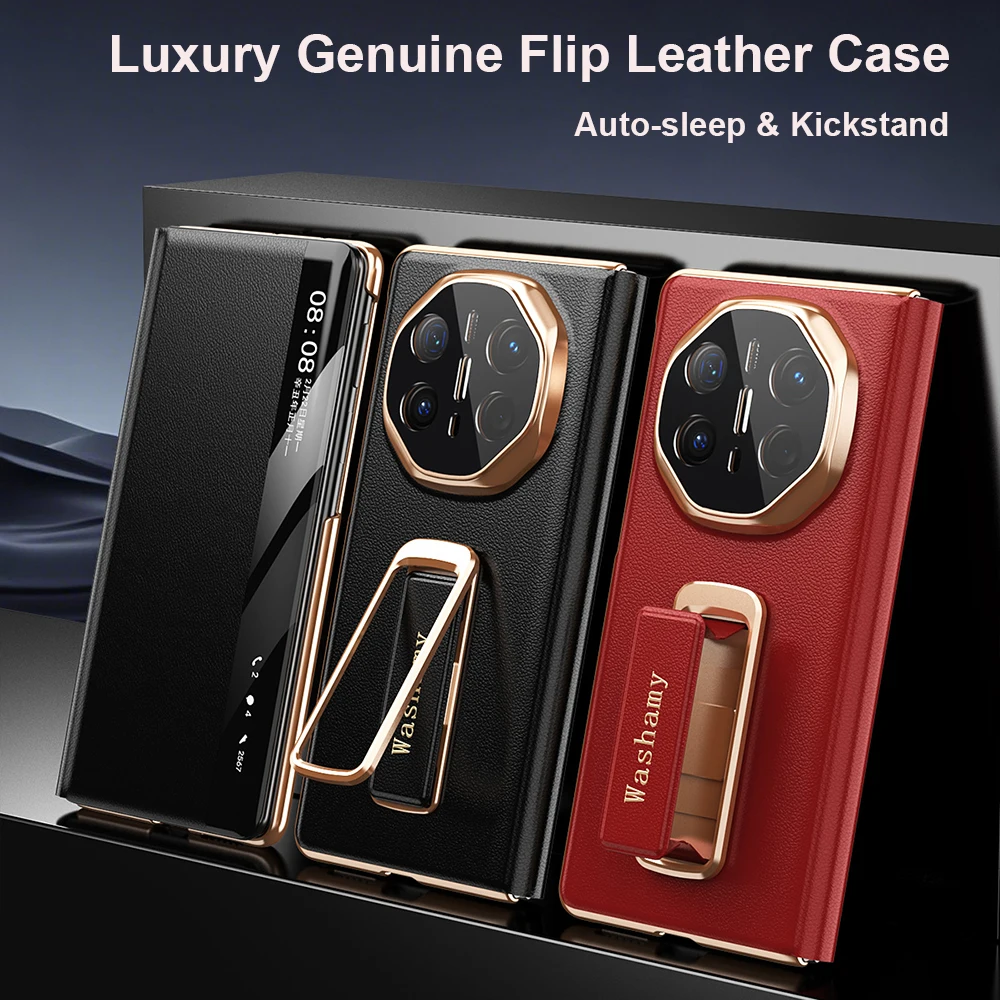 Luxury Genuine Leather Smart Flip Cover For Huawei Mate X6 X5 X3 Phone case Magnetic adsorption with Stand wristband Skin Funda 
Luxury Genuine Leather Smart Flip Cover For Huawei Mate X6 X5 X3 Phone case Magnetic adsorption with Stand wristband Skin Funda