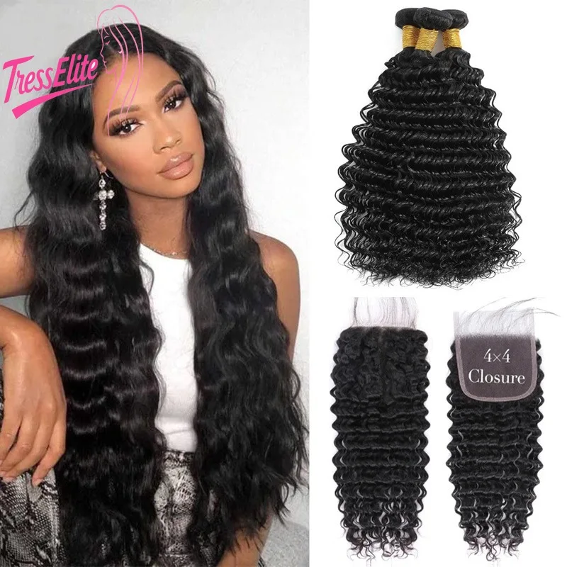High Quality 12A 4x4 Lace Closure Deep Wave with 3 weaving Bundles Human Hair natural color 180% Density
High Quality 12A 4x4 Lace Closure Deep Wave with 3 weaving Bundles Human Hair natural color 180% Density