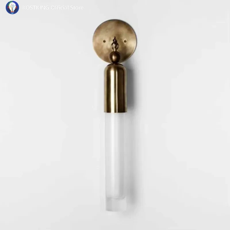 American All copper Wall Lamp Modern Design Indoor Bathroom Bedside Lamp Cylindrical Glass Shade Retro
American All copper Wall Lamp Modern Design Indoor Bathroom Bedside Lamp Cylindrical Glass Shade Retro