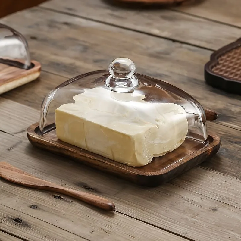 Kitchen Wooden Butter Storage Plate With Glass Cover Cheese Box Butter Cheese Dim Sum Plate Fruit Cake Table Display Rack ZG298
Kitchen Wooden Butter Storage Plate With Glass Cover Cheese Box Butter Cheese Dim Sum Plate Fruit Cake Table Display Rack ZG298