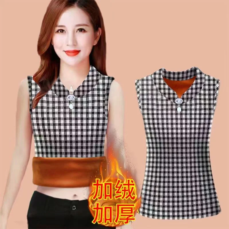 Autumn/Winter Women Super Soft One Piece Plush High Neck Beaded Sleeveless Bottom Shirt Women Elastic Inner Plush Slim Warm vest
Autumn/Winter Women Super Soft One Piece Plush High Neck Beaded Sleeveless Bottom Shirt Women Elastic Inner Plush Slim Warm vest