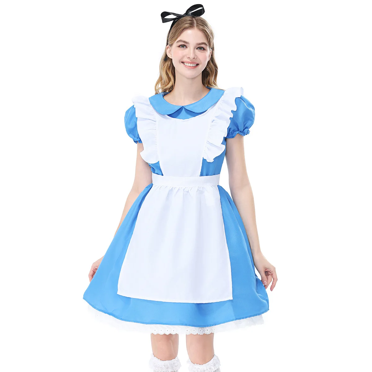 Blue White Maid Uniform Dress Alice Role Playing Costume Bubble Sleeve Apron Skirt Halloween Performance Clothes Women's Hanfu
Blue White Maid Uniform Dress Alice Role Playing Costume Bubble Sleeve Apron Skirt Halloween Performance Clothes Women's Hanfu