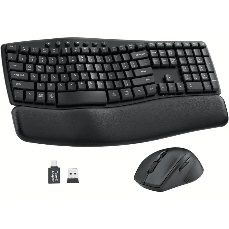 MA41 Wireless Keyboard and Mouse Combo, 30dB Quiet Ergonomic Keyboard Set with Wave Keys amp Soft Palm Rest, DualSystem Switch f
MA41 Wireless Keyboard and Mouse Combo, 30dB Quiet Ergonomic Keyboard Set with Wave Keys amp Soft Palm Rest, DualSystem Switch f