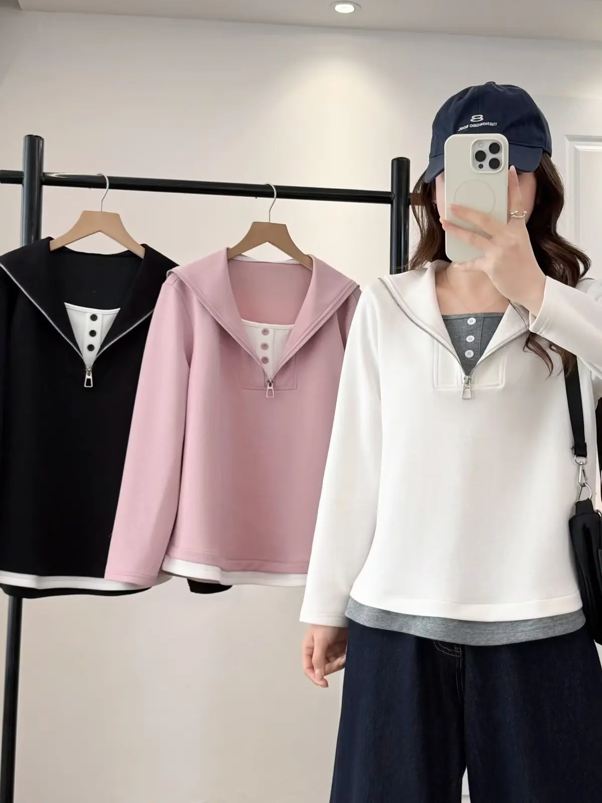 Loose Fit Hoodie Sweatshirt Women's Half Zipper Naval Collar Casual Style Long Sleeve Oversized Top Spring Fashion Streetwear
Loose Fit Hoodie Sweatshirt Women's Half Zipper Naval Collar Casual Style Long Sleeve Oversized Top Spring Fashion Streetwear