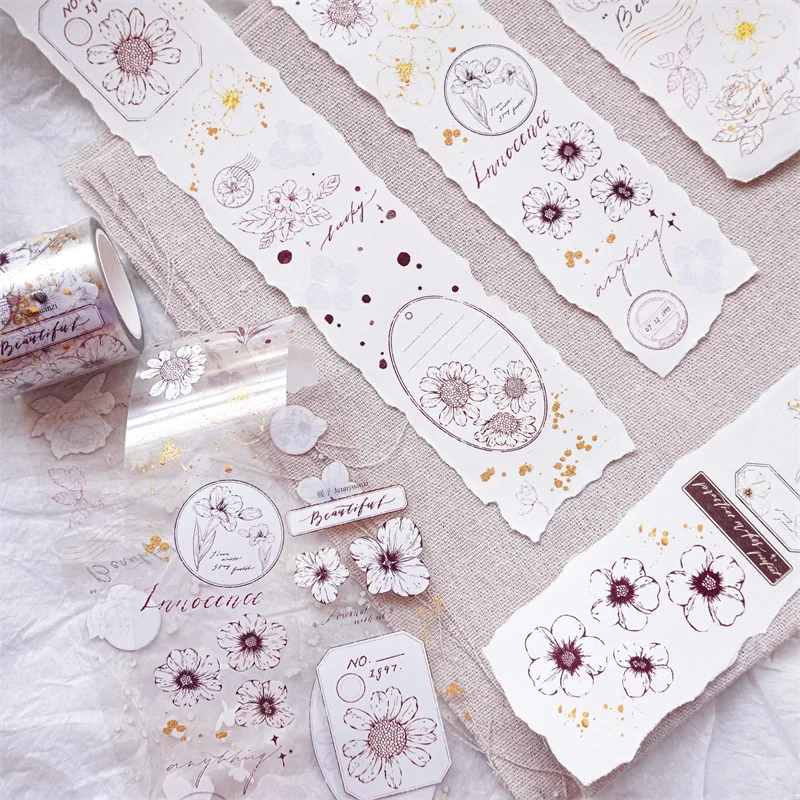 Vintage Flower Washi/PET Tapes Stickers Japanses Stationery Supplies Papeleria Aesthetic journaling materials 4.5cmX10M Yuan Zi
Vintage Flower Washi/PET Tapes Stickers Japanses Stationery Supplies Papeleria Aesthetic journaling materials 4.5cmX10M Yuan Zi