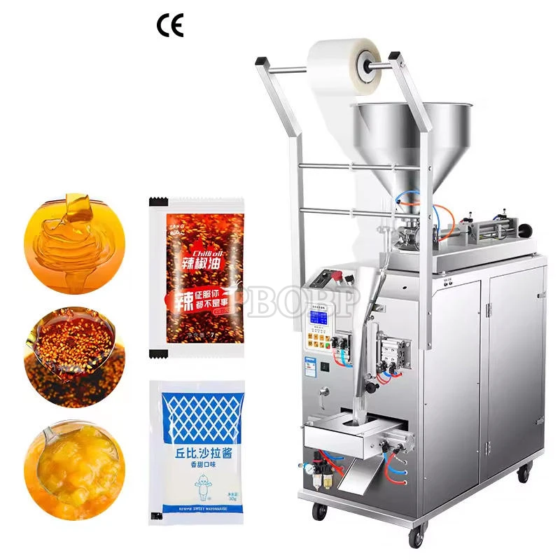Automatic Satch Liquid Pouch Filling Sealing Packaging Machine For Honey Sauce Chili Oil Ketchup Tomato Paste Peanut Butter
Automatic Satch Liquid Pouch Filling Sealing Packaging Machine For Honey Sauce Chili Oil Ketchup Tomato Paste Peanut Butter