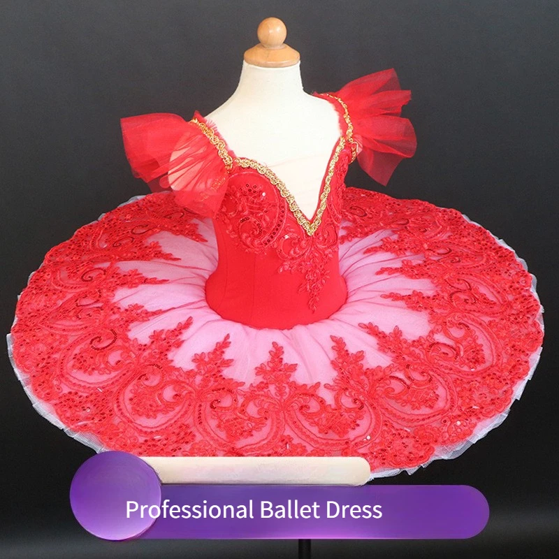 THEEPER Professional Ballet Tutu Dress, Girls Lace Sequin Pancake Tutu Princess Ballerina Costume Stage Performance Dance Wear
THEEPER Professional Ballet Tutu Dress, Girls Lace Sequin Pancake Tutu Princess Ballerina Costume Stage Performance Dance Wear