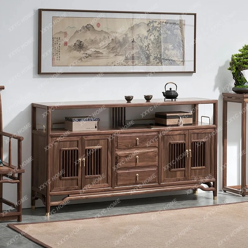 New Chinese dining side Zen solid wood living room entrance locker tea room
New Chinese dining side Zen solid wood living room entrance locker tea room