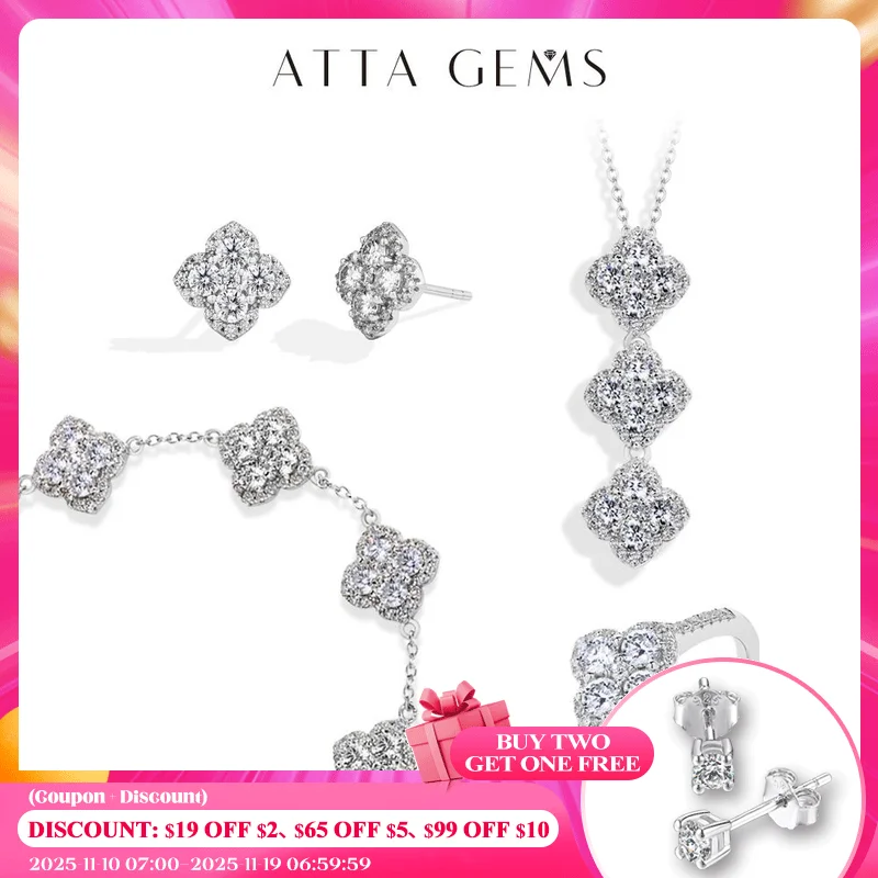 ATTAGEMS Moissanite Jewelry Set D VVS1 S925 Sterling Silver for Women Classic Ring Earring Bracelet Necklace Party Wedding Gifts
ATTAGEMS Moissanite Jewelry Set D VVS1 S925 Sterling Silver for Women Classic Ring Earring Bracelet Necklace Party Wedding Gifts