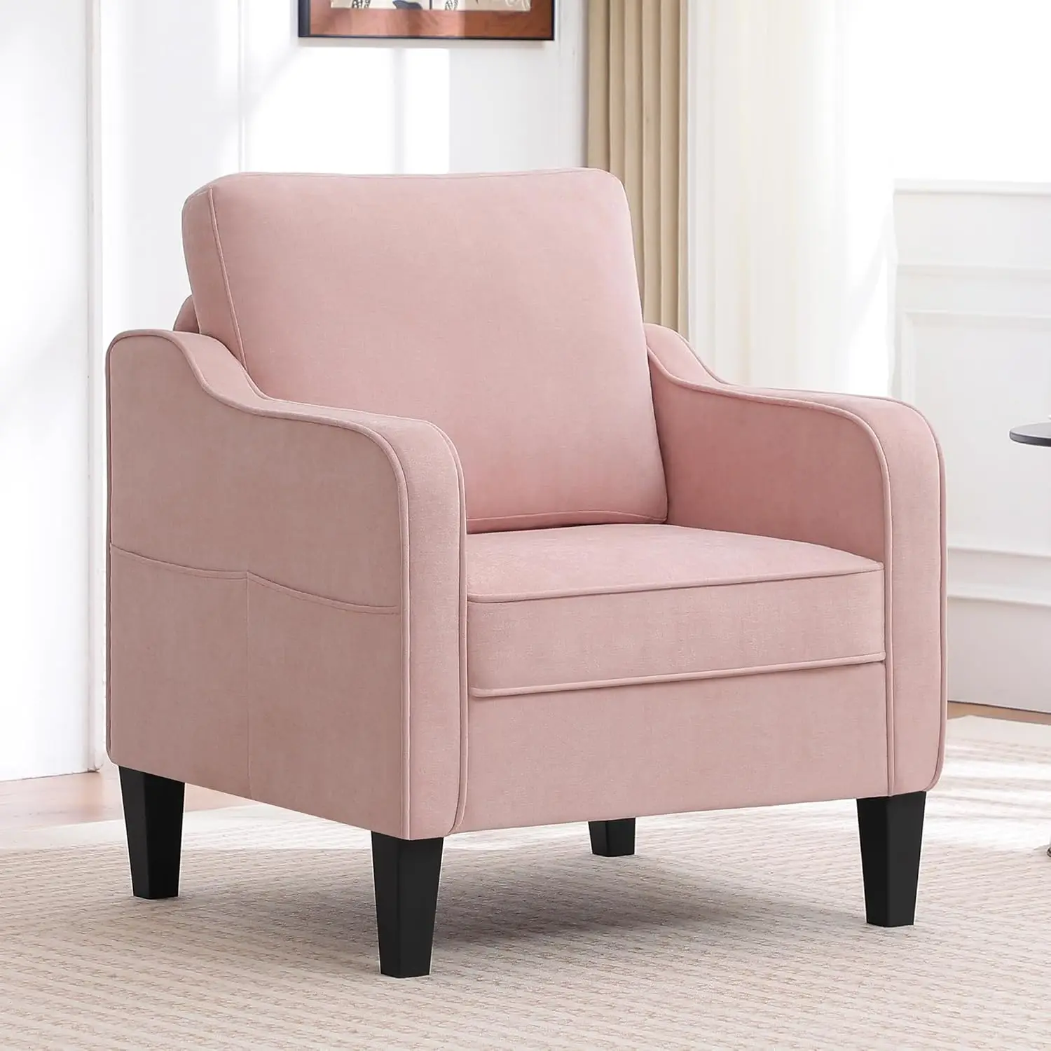Upholstered Armchair with Side Pockets Mid Century Comfy Reading Chair for Living Room Bedroom Office, Custom
Upholstered Armchair with Side Pockets Mid Century Comfy Reading Chair for Living Room Bedroom Office, Custom