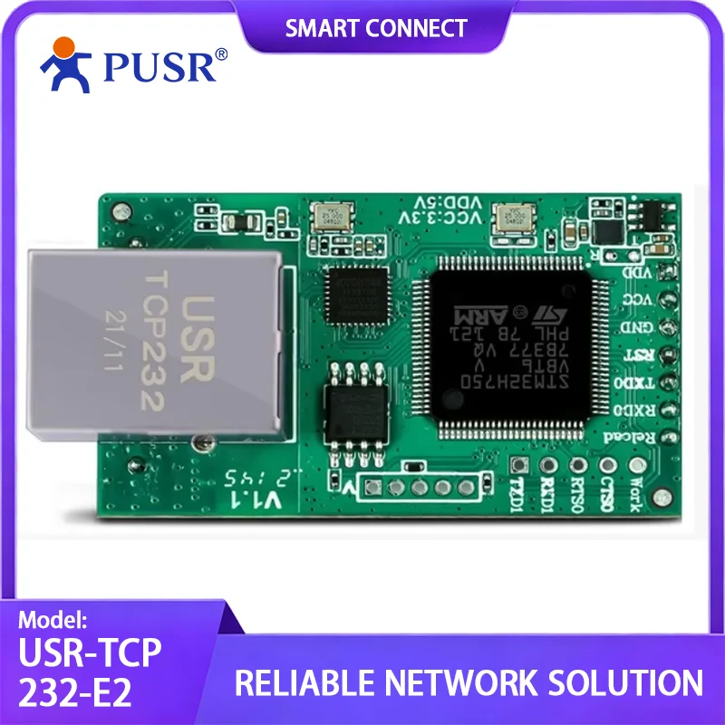 USR-TCP232-E2 Pin Type Serial UART TTL to LAN Module Ethernet Network Converter Module Dual Serial ports
USR-TCP232-E2 Pin Type Serial UART TTL to LAN Module Ethernet Network Converter Module Dual Serial ports