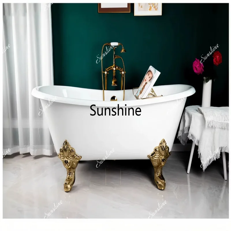 Premium home retro French light luxury freestanding bathtub cast iron enamel integrated bathroom
Premium home retro French light luxury freestanding bathtub cast iron enamel integrated bathroom