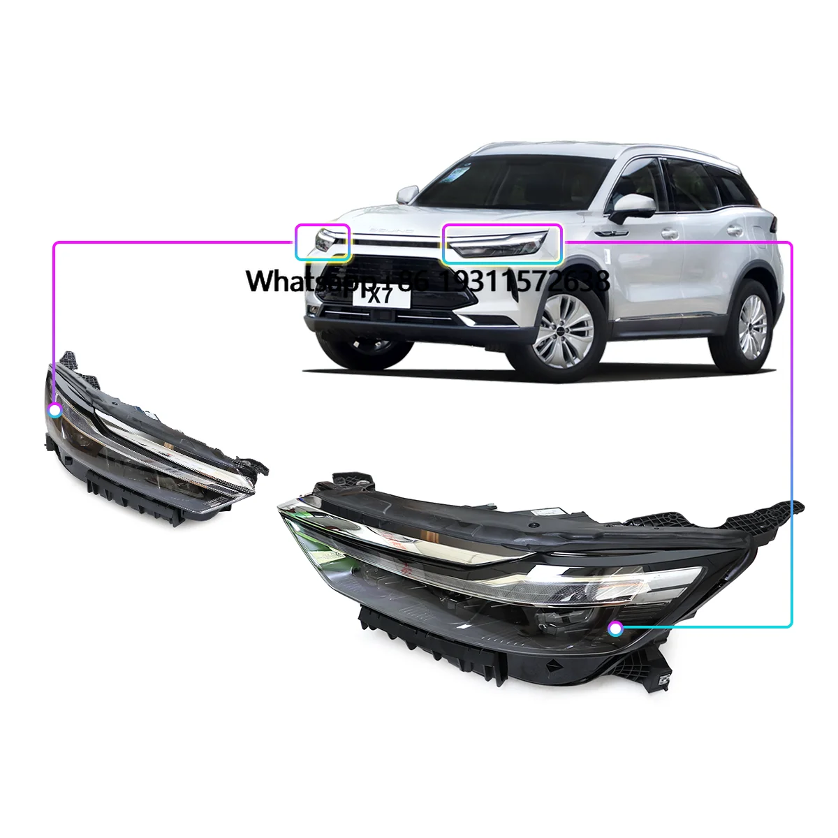 BAIC BEIJING X7 Front Combination Lamp Assembly Front Bumper Headlights High and Low Beam Headlights LED Lighting
BAIC BEIJING X7 Front Combination Lamp Assembly Front Bumper Headlights High and Low Beam Headlights LED Lighting