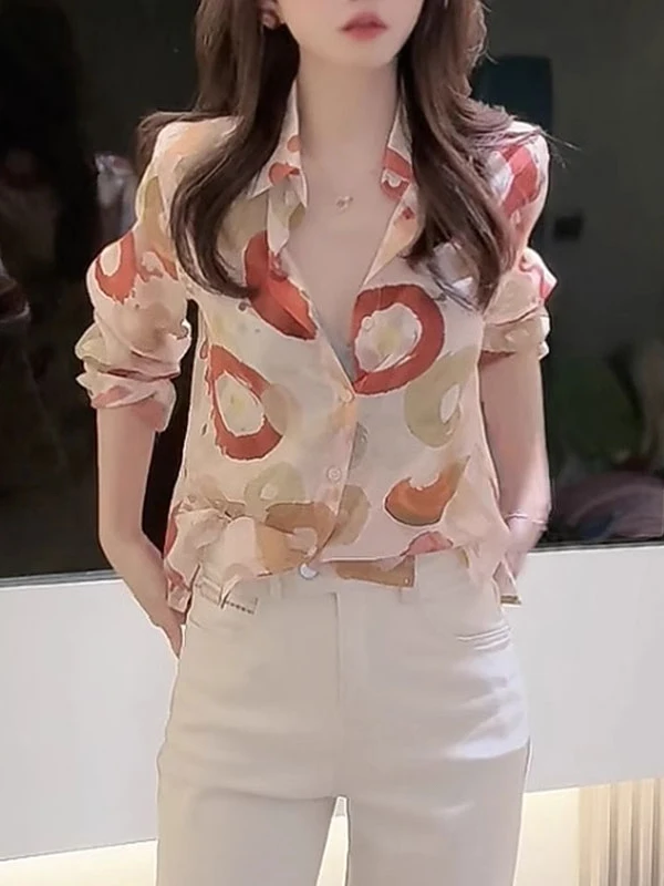 Chic Floral Print Single Button Long Sve Comfortable irt Youthful Top Trendy Spring 2025 New Arrival Breathable Polyester
Chic Floral Print Single Button Long Sve Comfortable irt Youthful Top Trendy Spring 2025 New Arrival Breathable Polyester