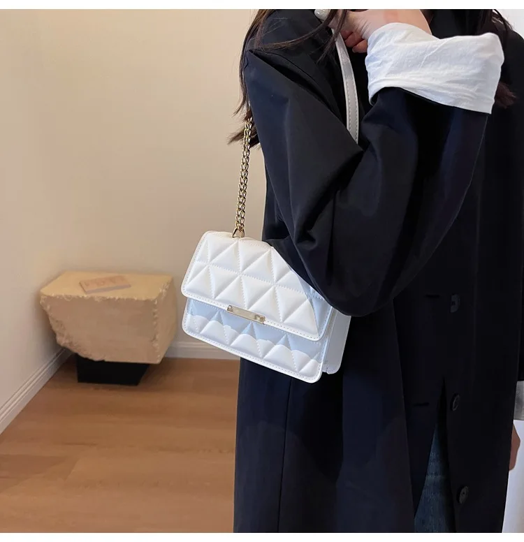 Women Quilted Chain Crossbody Bag Fashion Small Square Shoulder Purse Multi Color Casual Daily Handbag Women Quilted Chain Crossbody Bag Fashion Small Square Shoulder Purse Multi Color Casual Daily Handbag