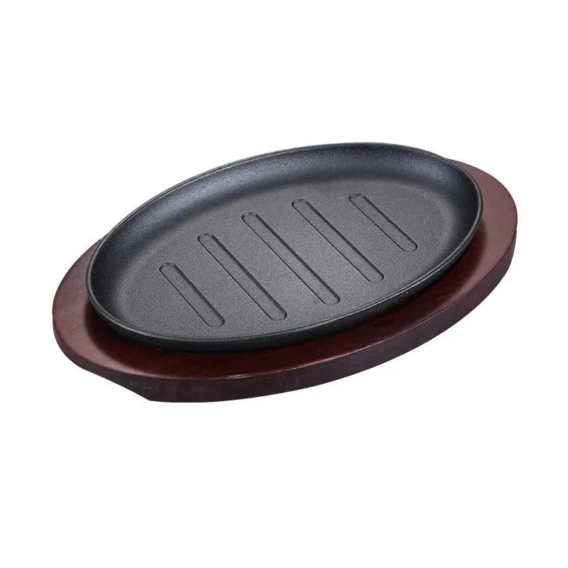 BBQ grilled plate round household baking raosting pan wooden tray kitchen pan Korean cast iron barbecue pot fried striped steak
BBQ grilled plate round household baking raosting pan wooden tray kitchen pan Korean cast iron barbecue pot fried striped steak