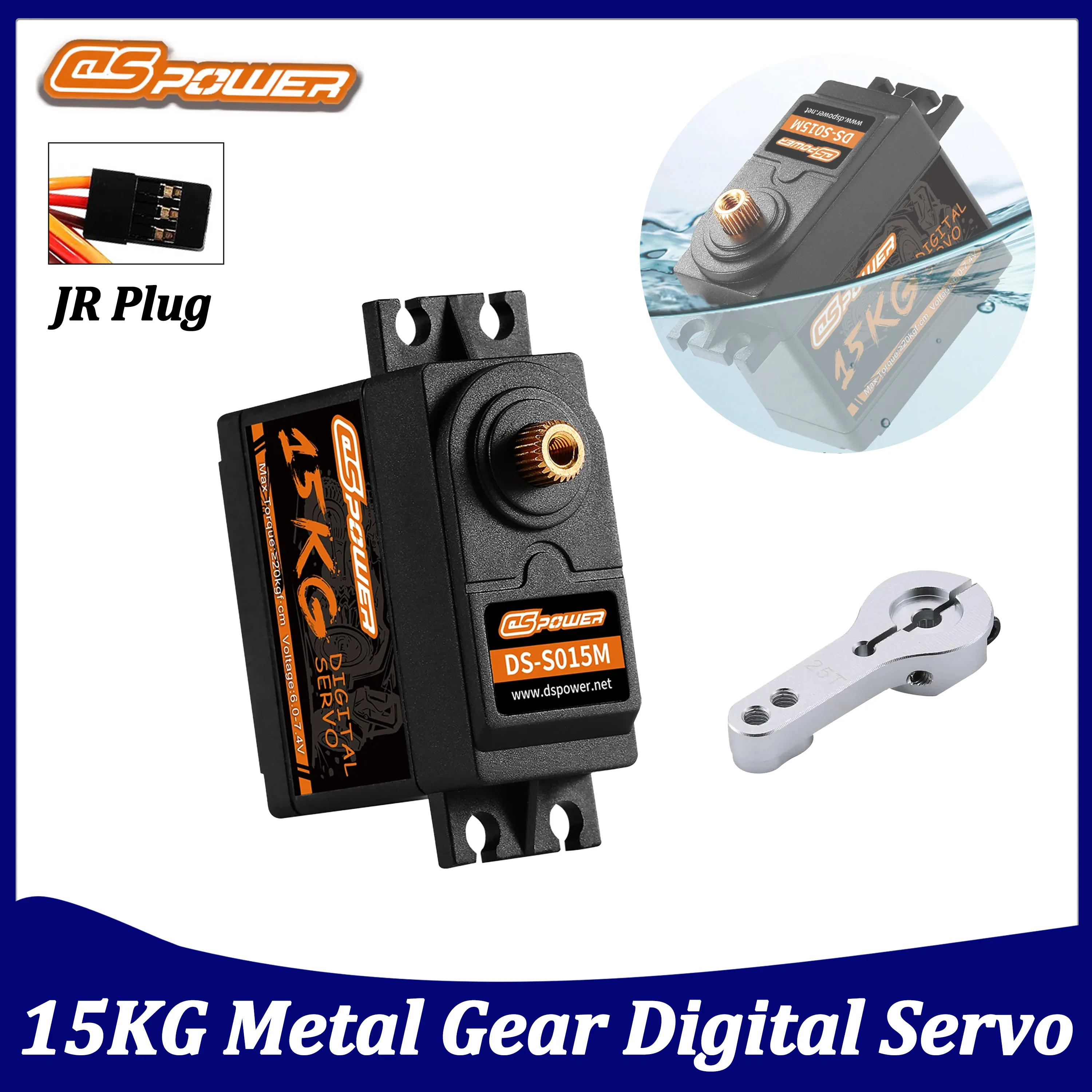 DSPOWER 15KG Metal Gear Digital Servo JR Plug Core Motor for 1/8 1/10 RC Car Crawler Drone Planes Robot Hyper Go Wltoys SCX10
DSPOWER 15KG Metal Gear Digital Servo JR Plug Core Motor for 1/8 1/10 RC Car Crawler Drone Planes Robot Hyper Go Wltoys SCX10