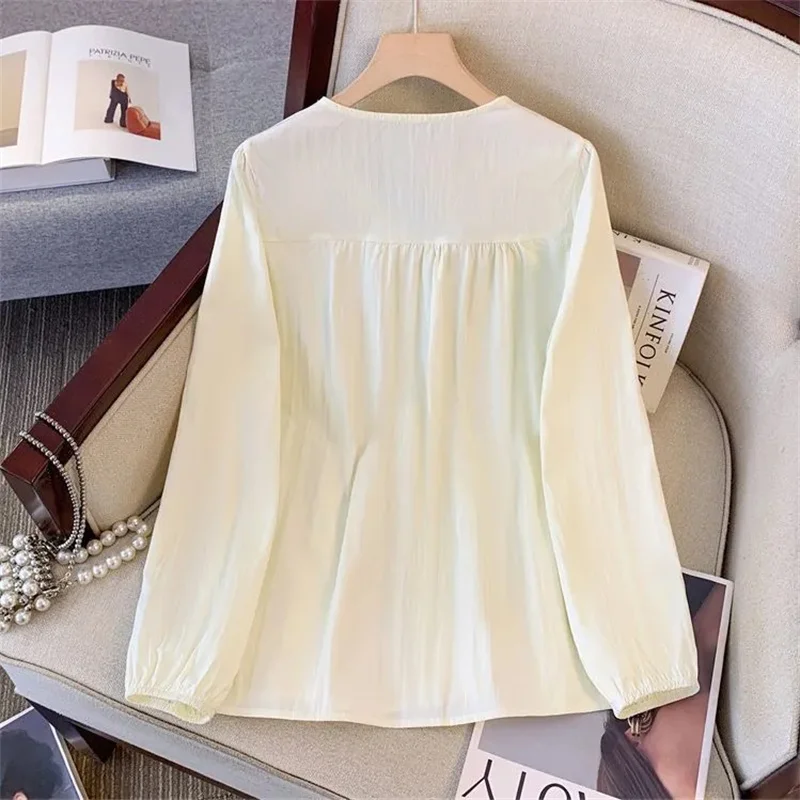 Women's Shirt Long Sleeves Blusa 2025 New Elastic Waistband Fashionable Design Pleated Shirts Plus Size Top Ladies Blaus M-4XL
Women's Shirt Long Sleeves Blusa 2025 New Elastic Waistband Fashionable Design Pleated Shirts Plus Size Top Ladies Blaus M-4XL