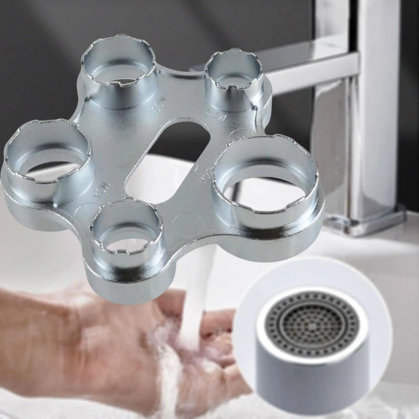 Универсальный ключ для снятия аэратора смесителя, фильтра для воды и снятия ограничителя потока
Универсальный ключ для снятия аэратора смесителя, фильтра для воды и снятия ограничителя потока