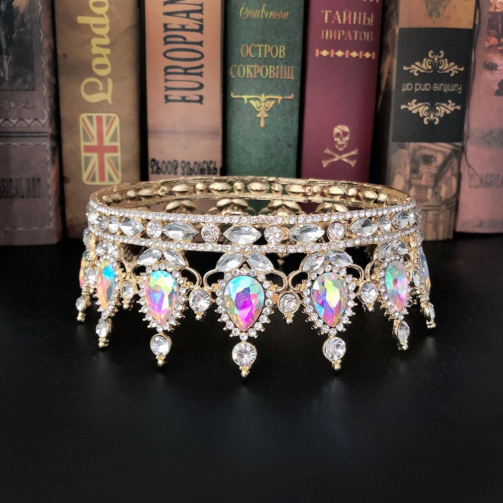 Chic Bride Crown Water Drill Wedding Headdress Golden Colorful Bridal Headpieces Fashion Hair Accessories Women
Chic Bride Crown Water Drill Wedding Headdress Golden Colorful Bridal Headpieces Fashion Hair Accessories Women