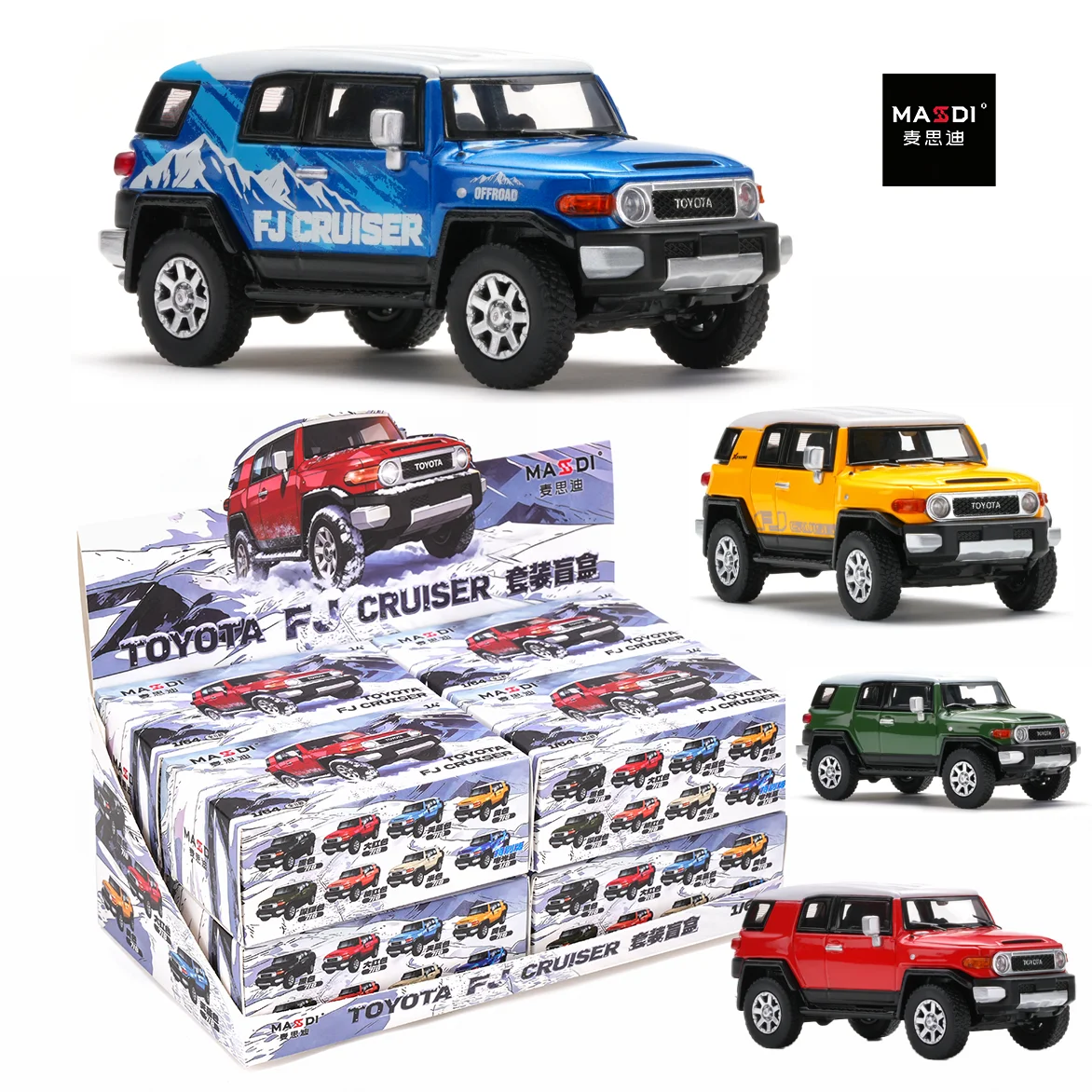New Masdi 1:64 Toyota FJ Cruiser Blind Box Snow Off-road SUV Alloy Car Collection Model Hobby Miniature Diecast Ornament Toys
New Masdi 1:64 Toyota FJ Cruiser Blind Box Snow Off-road SUV Alloy Car Collection Model Hobby Miniature Diecast Ornament Toys