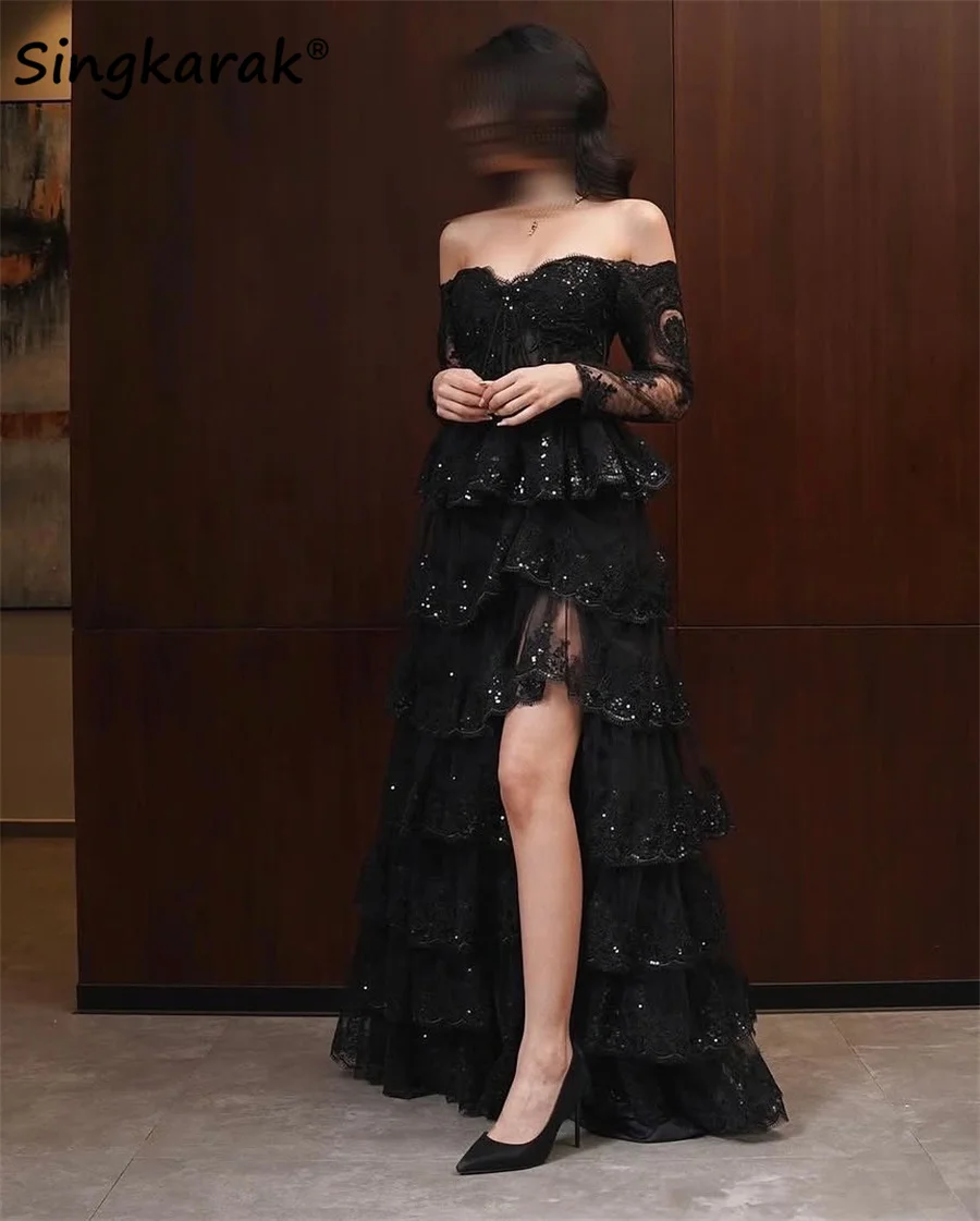 Elegant Black A-Line Evening Dresses 2024 Long Sleeves Birthday Party Dress Tiered Ruffle Vestidos ماكسي اللباس Customized
Elegant Black A-Line Evening Dresses 2024 Long Sleeves Birthday Party Dress Tiered Ruffle Vestidos ماكسي اللباس Customized