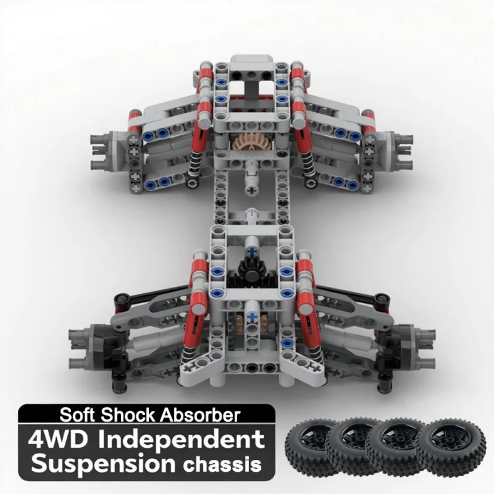 Конструктор MOC: Шасси 4WD с независимой подвеской, рулевой осью и дифференциалом – Технические детали для сборки машинок для детей и взрослых
Конструктор MOC: Шасси 4WD с независимой подвеской, рулевой осью и дифференциалом – Технические детали для сборки машинок для детей и взрослых