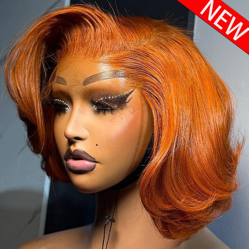 #350 Ginger Human Hair Wig Body Wave Bob Glueless Wigs 10-14 Inch 13x6 HD Transparent Lace Frontal Wigs 400 Density Wear And Go
#350 Ginger Human Hair Wig Body Wave Bob Glueless Wigs 10-14 Inch 13x6 HD Transparent Lace Frontal Wigs 400 Density Wear And Go