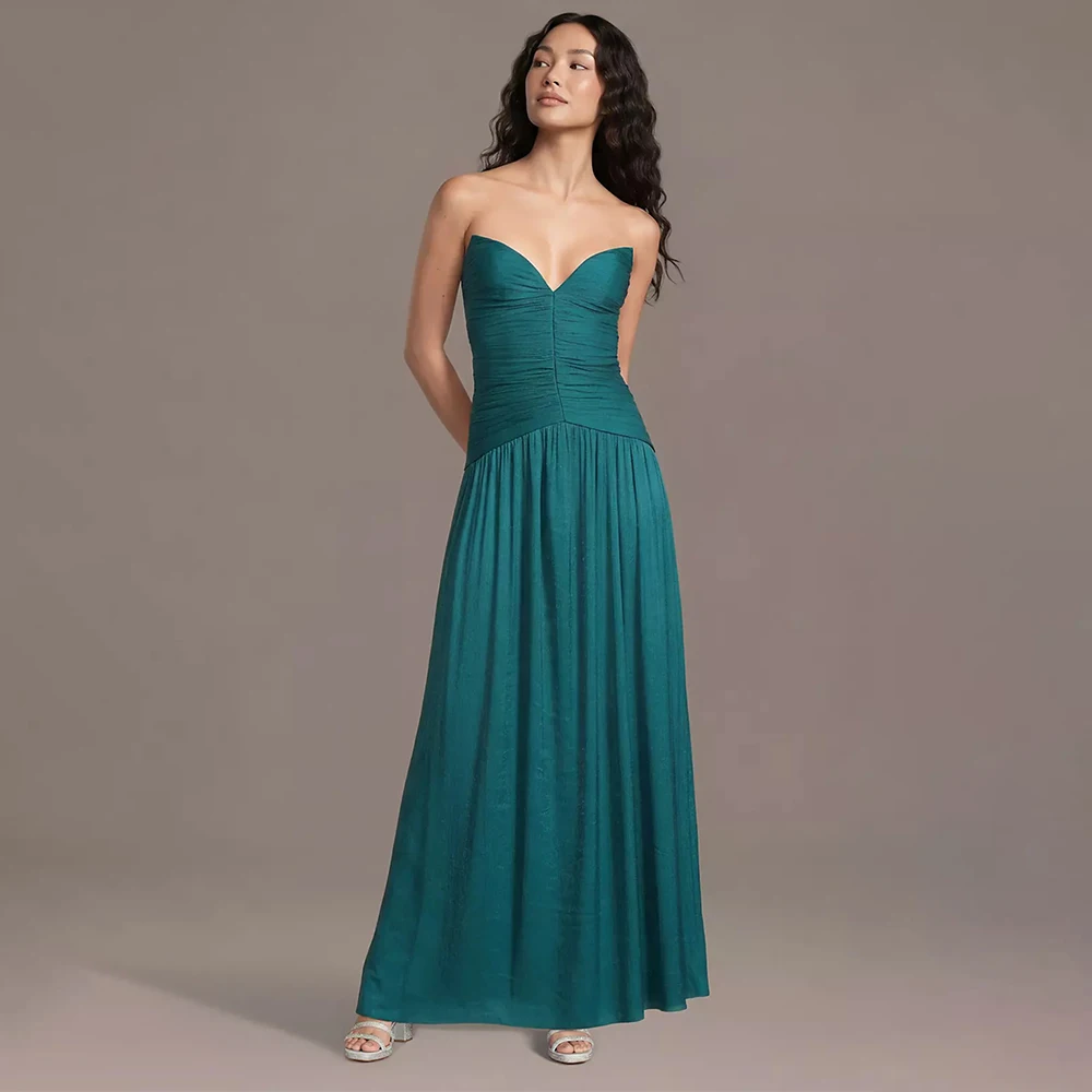 Elegant Evening Dresses Women's Formal Evening Gowns Pleated Strapless Sleeveless A Line Prom Dress Draped Wedding Party Gowns
Elegant Evening Dresses Women's Formal Evening Gowns Pleated Strapless Sleeveless A Line Prom Dress Draped Wedding Party Gowns
