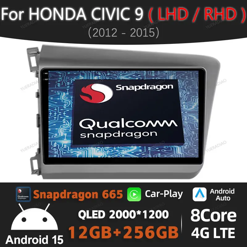 Android 15 Car Radio For Honda Civic 9 2012 2013 2014 2015 Multimedia Stereo Video Player 4G WIFI Head Unit GPS NAVI Qualcomm BT
Android 15 Car Radio For Honda Civic 9 2012 2013 2014 2015 Multimedia Stereo Video Player 4G WIFI Head Unit GPS NAVI Qualcomm BT