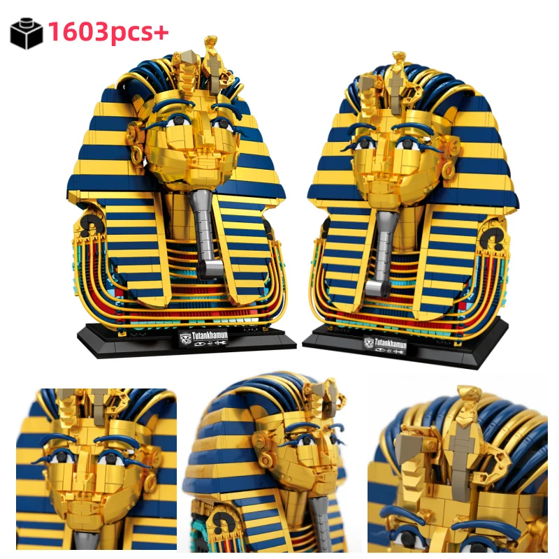 Creative Egyptian Pharaoh Golden Mask Building Blocks STEM Educational Toy Model Kit Desktop Decoration Collectible Toy for Kids
Creative Egyptian Pharaoh Golden Mask Building Blocks STEM Educational Toy Model Kit Desktop Decoration Collectible Toy for Kids