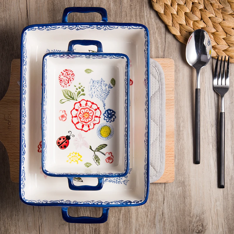 Rectangular Binaural Ceramic Bowl Cheese Baked Rice Tray Ceramic Baking Oven Household Utensils Tableware Set Salad Bowl
Rectangular Binaural Ceramic Bowl Cheese Baked Rice Tray Ceramic Baking Oven Household Utensils Tableware Set Salad Bowl