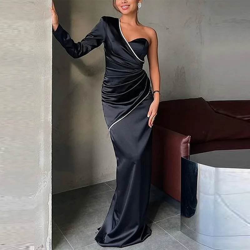 Женские платья 2023 модные новые косой плечевой бюстгальтер сексуальное обхватывание бедра облегающее платье Дамское черное элегантное Вечерние вечернее платье
Женские платья 2023 модные новые косой плечевой бюстгальтер сексуальное обхватывание бедра облегающее платье Дамское черное элегантное Вечерние вечернее платье
