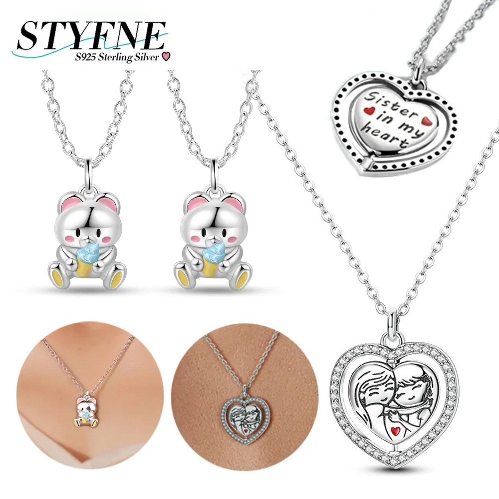 Original Necklaces Forever Sister Love Silver 925 Sister Love Heart Shaped Cute Bear Bead Necklace for Women Fine Jewelry Gift
Original Necklaces Forever Sister Love Silver 925 Sister Love Heart Shaped Cute Bear Bead Necklace for Women Fine Jewelry Gift